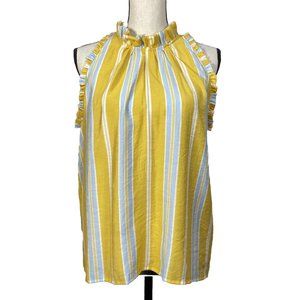 Ann Taylor Black Label Striped Ruffle Top